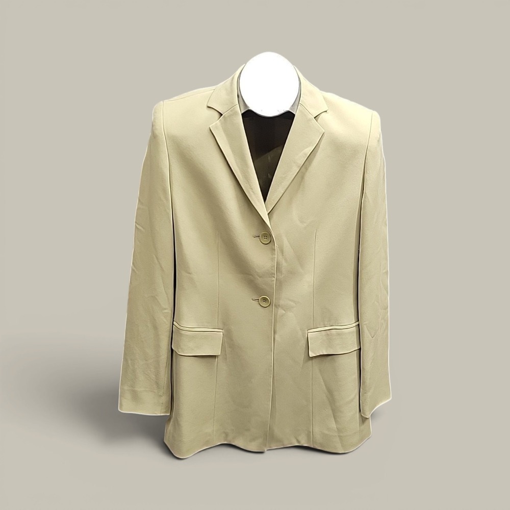 Jones New York Jacket Womens 4 Sage Green Silk Blazer Career Professional Office